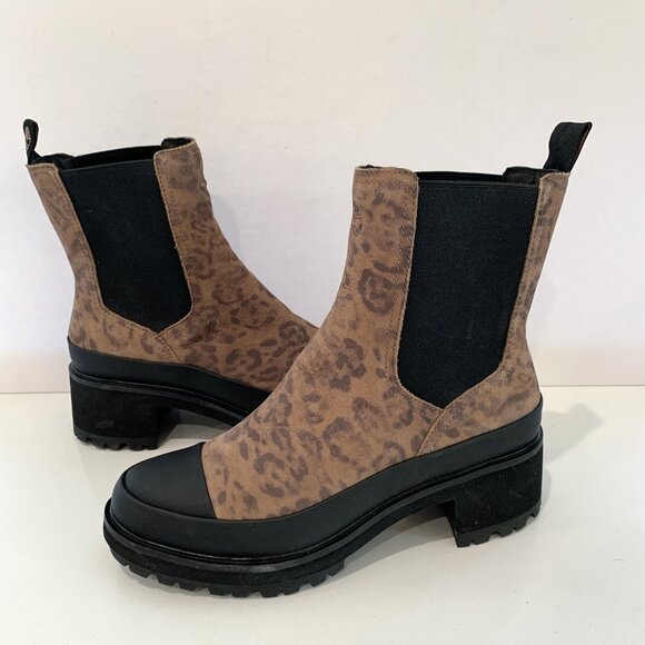 Timberland Kori Park Chelsea Boots Leather Nubuck Booties Brown Leopard Size 9 - Picture 2 of 7